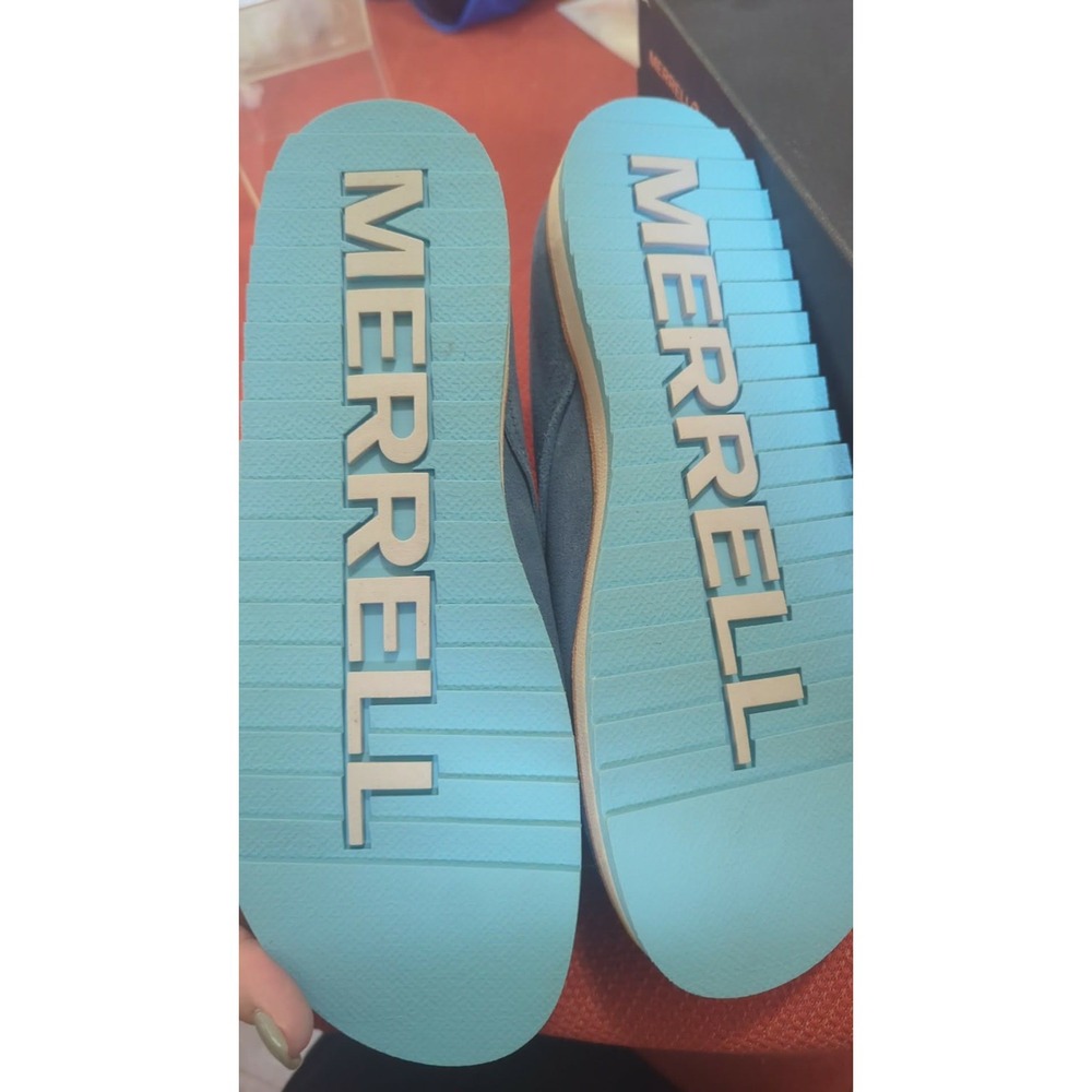 Merrell Juno Clog Suede Bluestone Blue Platform Slip On Shoes J001198 Womens 9.5 - Picture 8 of 9